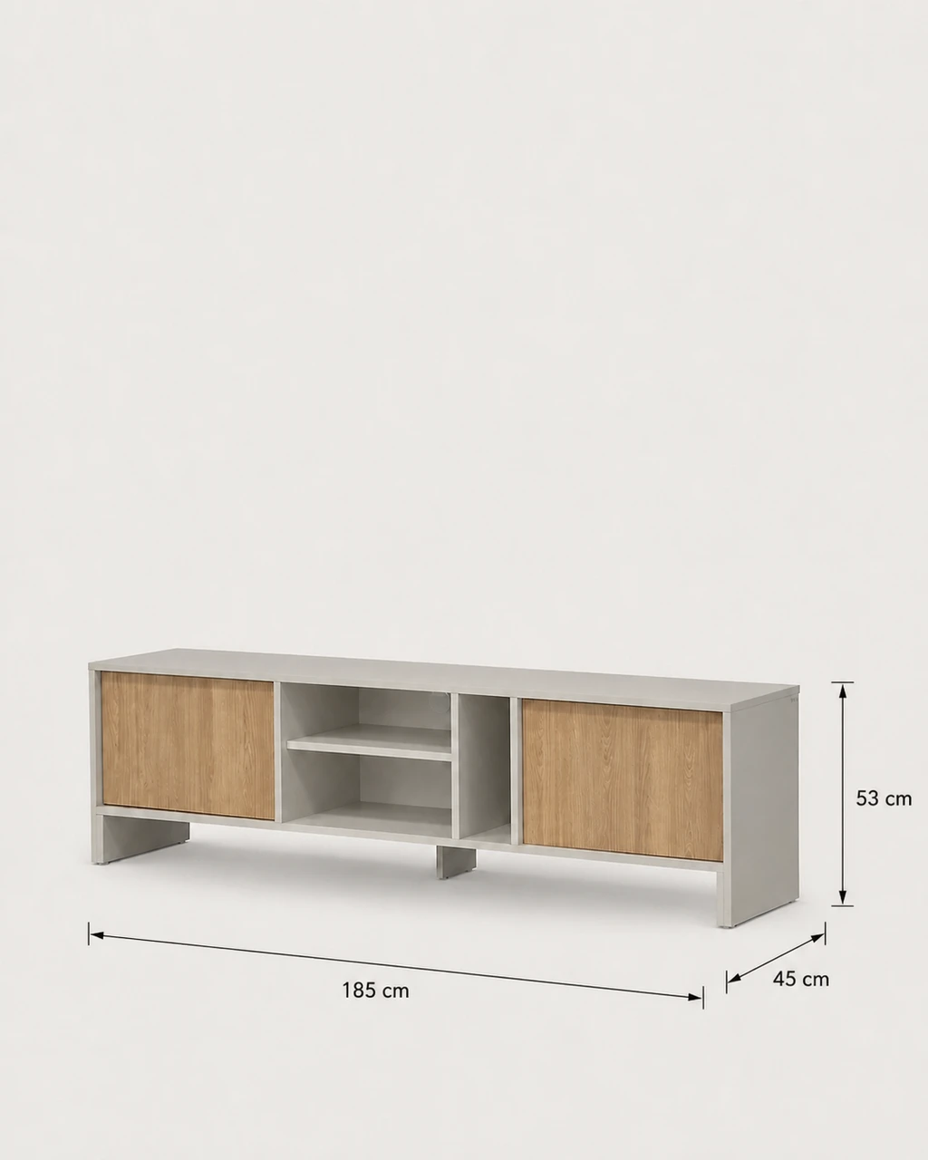 Dimensions diagram — Elvis Rectangular 2-Door TV Stand - 185×45 cm