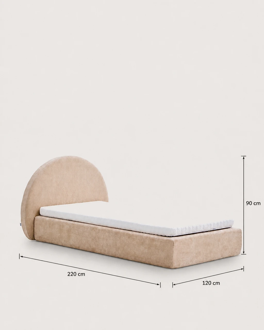 Dimensions diagram — Marlene Upholstered Bed – Vacuum-Packed