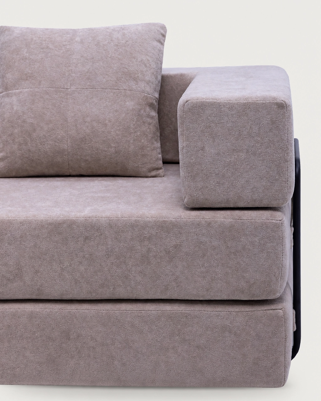 Structure close-up of Lola 2-Seater Sofa Bed with taupe textured fabric