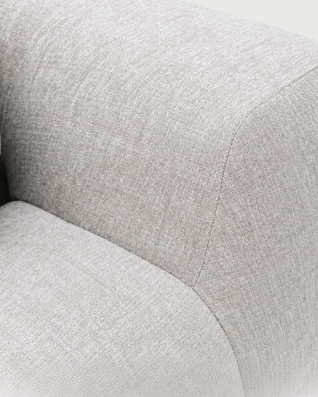 Detail of Marley 2-Seater Modular Sofa upholstery in textured off-white fabric