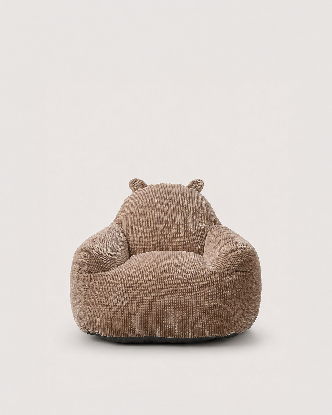 Nina Kids' Upholstered Armchair in brown with bear-ear backrest