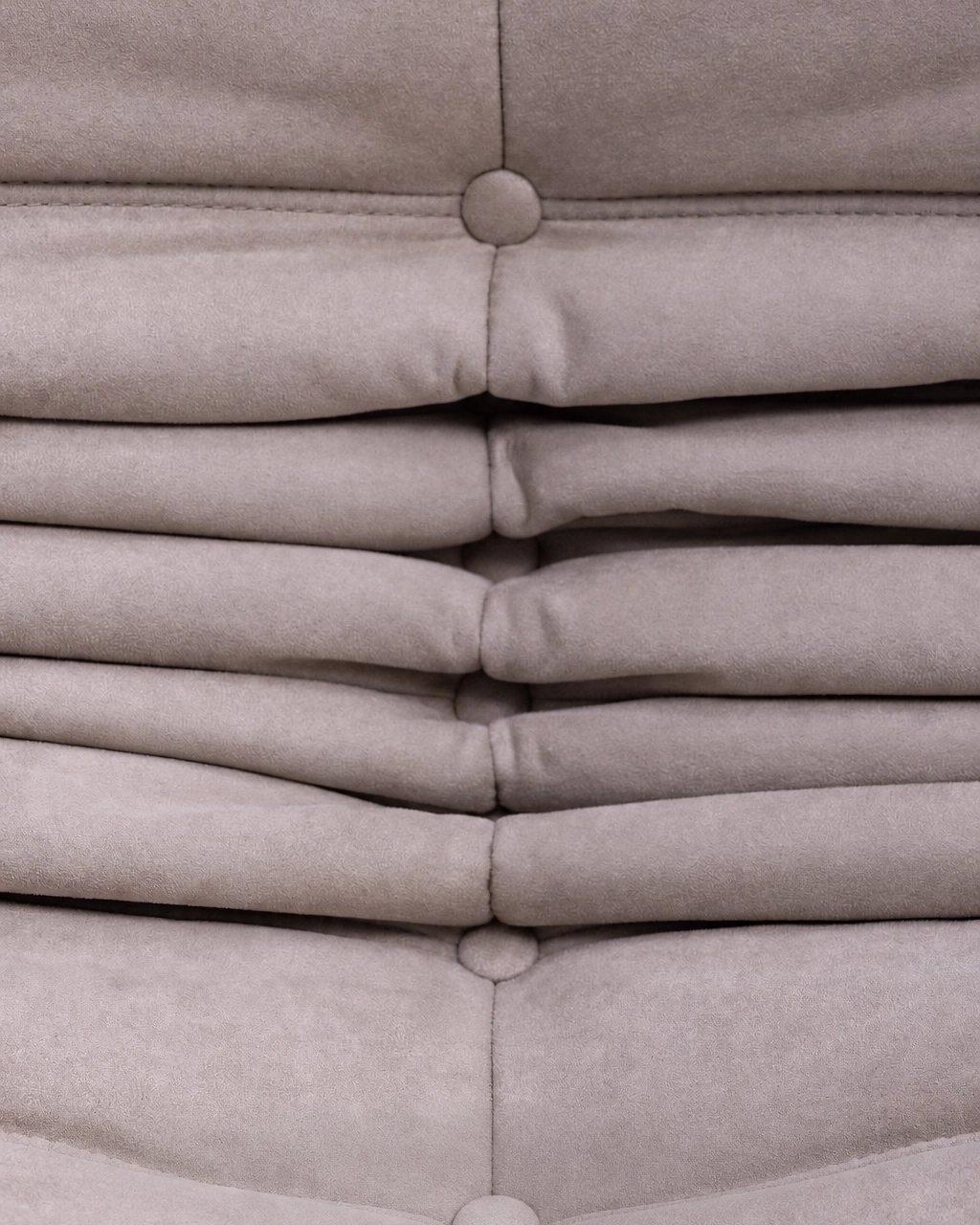 Buttons details of Paco 2-Seater Upholstered Armchair in taupe fabric