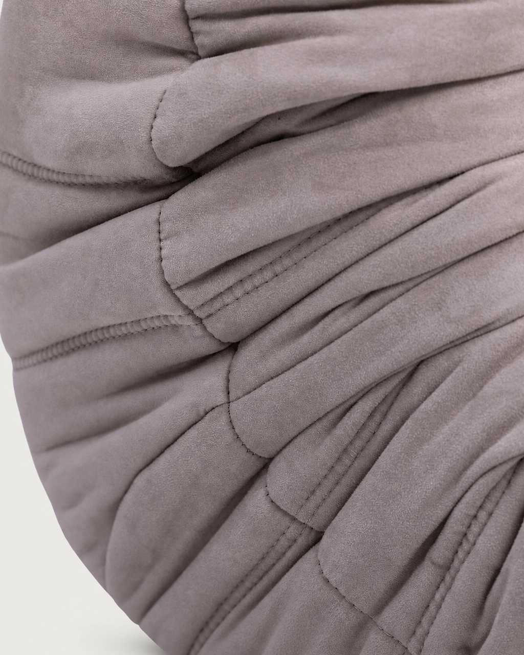 Detail of Paco 2-Seater Upholstered Armchair in taupe fabric