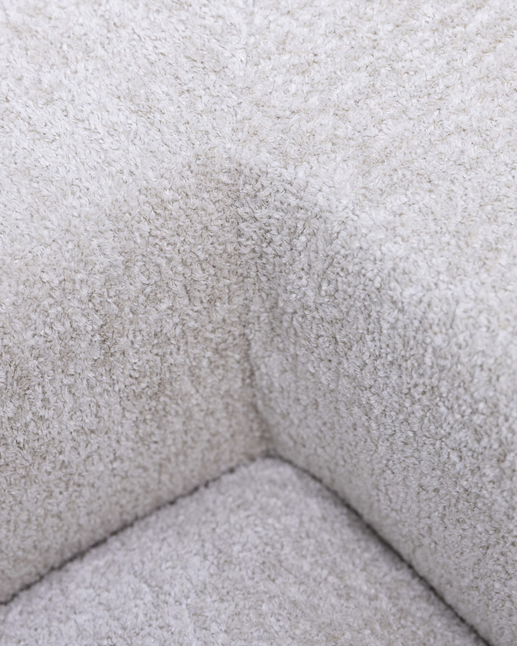 Detail of Prince 3-Seater Modular Chaise Longue Sofa upholstery in pale gray textured fabric