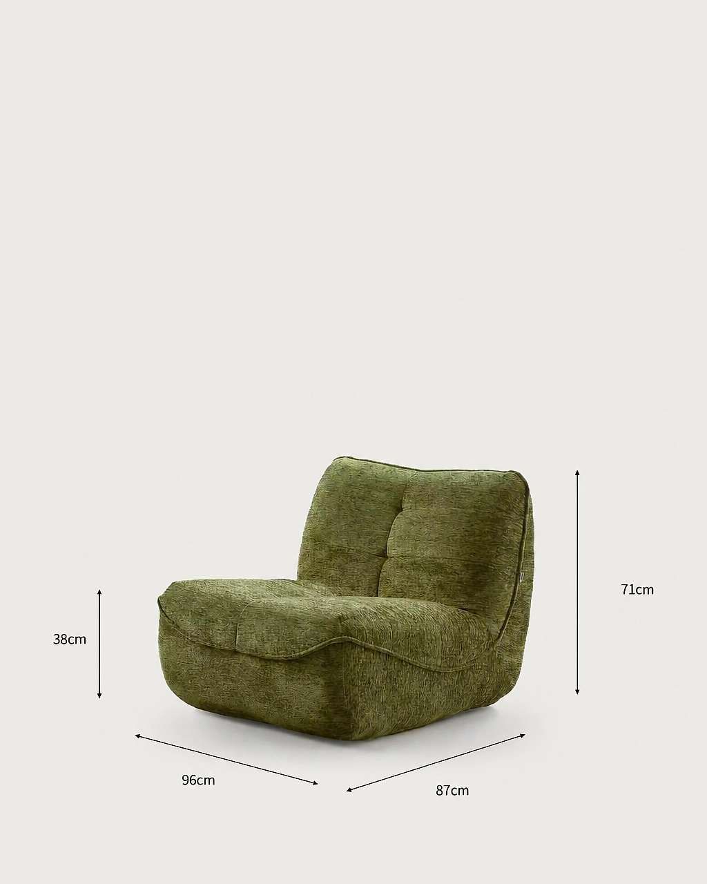 Dimensions diagram — Zeca Upholstered Armchair - Vacuum-Packed