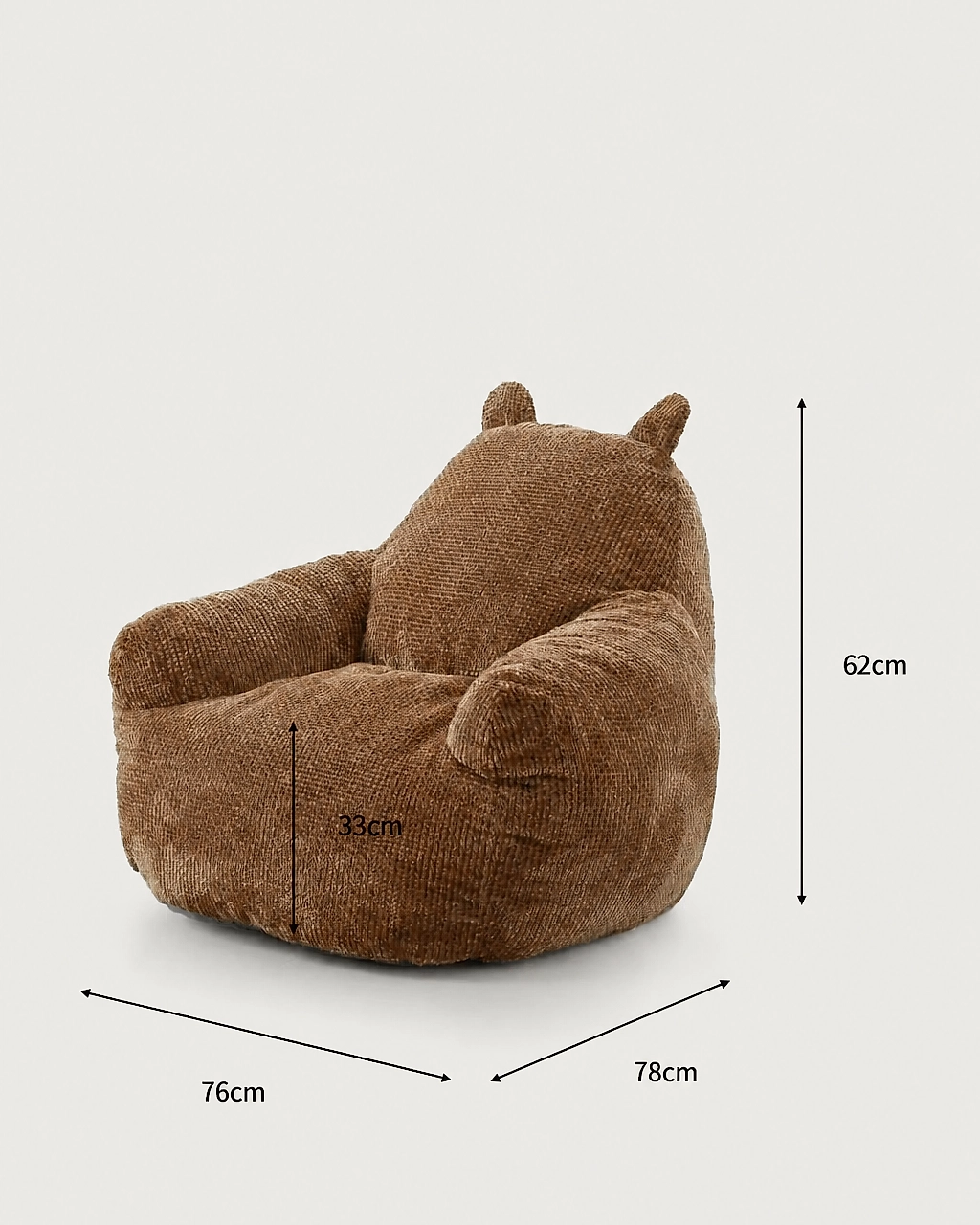 Dimensions diagram — Nina Kids' Upholstered Armchair - Vacuum-Packed