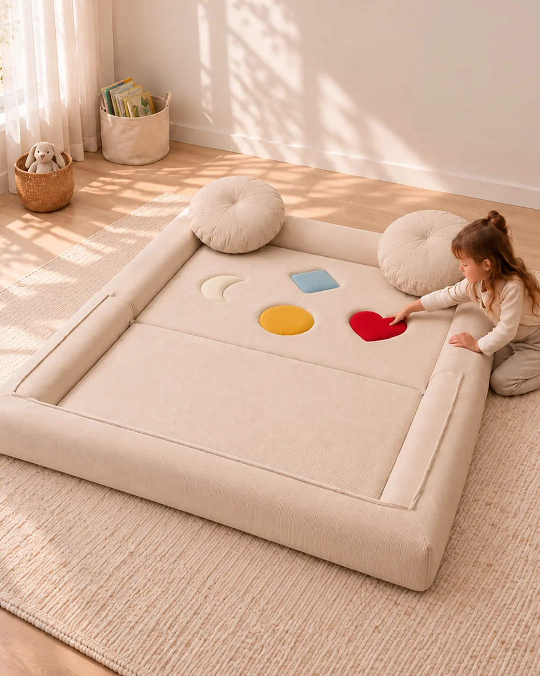 Billie Kids' 2-Seater Sofa Bed in Fabric - Vacuum-Packed