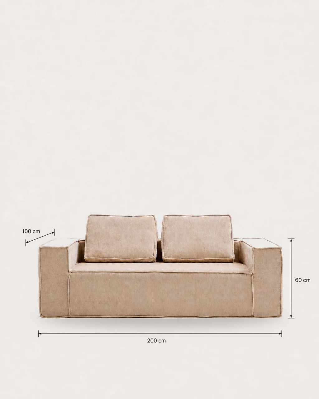 Dimensions diagram — Bowie 2-Seater Sofa - Vacuum-Packed