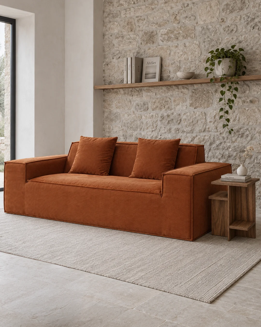 Brel 2-Seater Sofa in Fabric - Vacuum-Packed