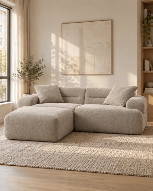Elvis Modular Sofa with Ottoman, 3-Piece - Vacuum-Packed