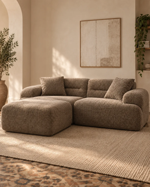 Elvis Modular Sofa with Ottoman, 3-Piece - Vacuum-Packed