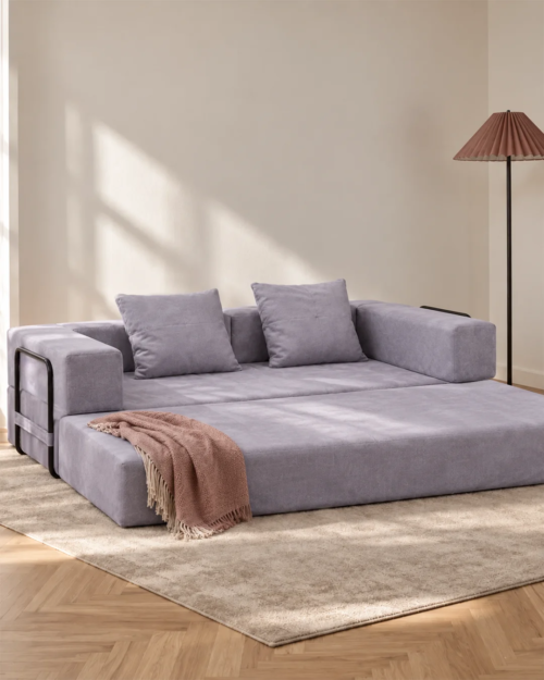 Lola 2-Seater Sofa Bed in Fabric - Vacuum-Packed