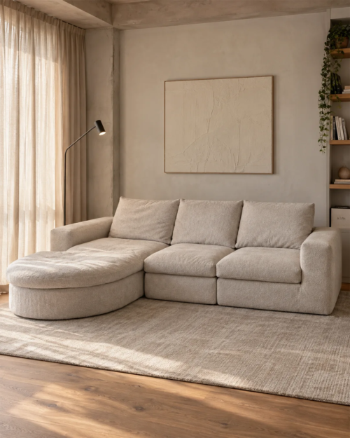 Prince 3-Seater Modular Chaise Longue Sofa - Vacuum-Packed