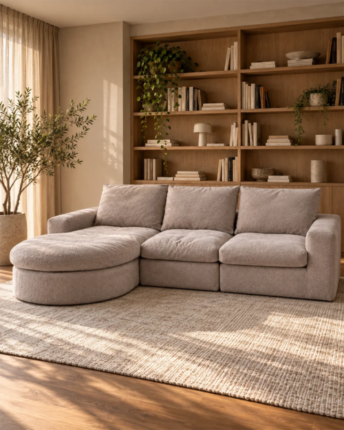 Prince 3-Seater Modular Chaise Longue Sofa - Vacuum-Packed