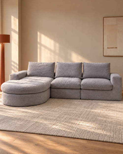 Prince 3-Seater Modular Chaise Longue Sofa - Vacuum-Packed