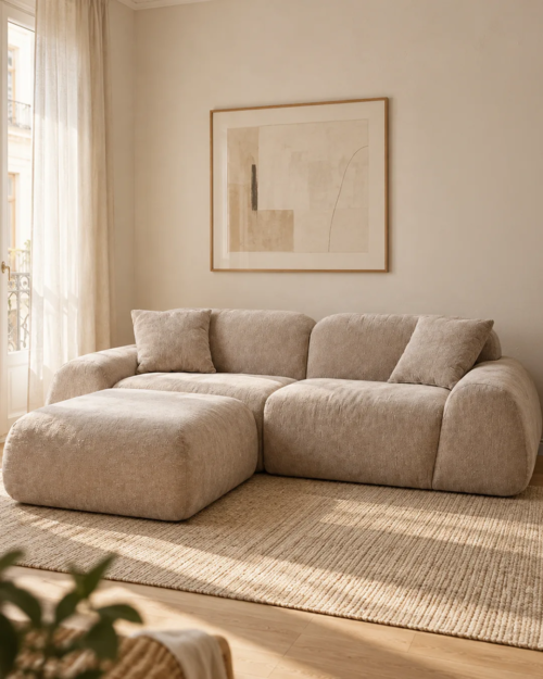 Sinatra Modular Sofa with Ottoman, 3-Piece - Vacuum-Packed