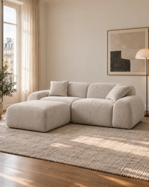 Sinatra Modular Sofa with Ottoman, 3-Piece - Vacuum-Packed